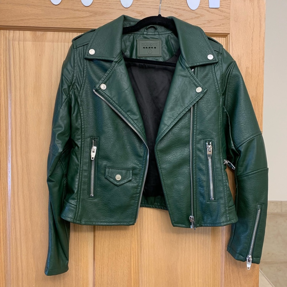 Small green vegan leather jacket